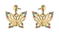Silver Earrings Gold Plated Butterfly
