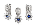 Silver Jewelry Set Sapphire