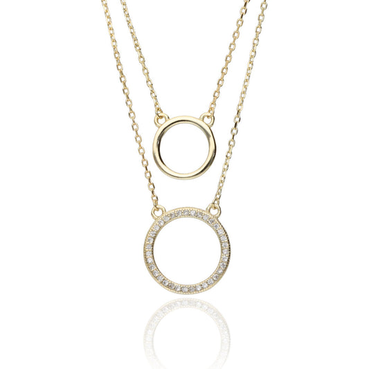 Silver Necklace Gold Plated Length 20cm 21.5cm +Ext