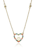 Silver Necklace 43+3 Gold Plated Heart Clover