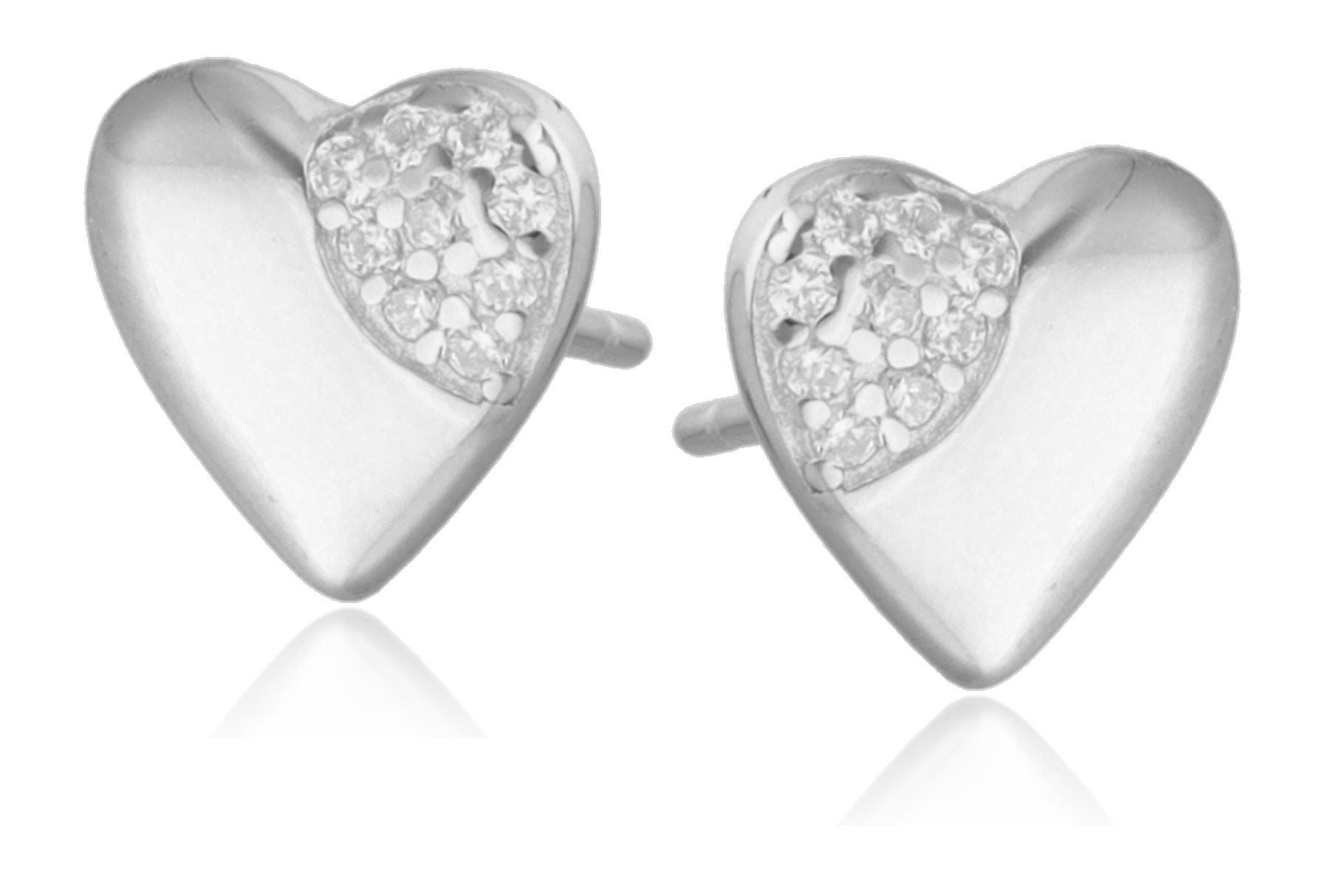 Silver Earrings heart 8.2m