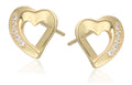 Silver Earrings gold plated heart 9.4m