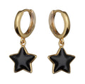 Silver Earrings Gold Plated Star
