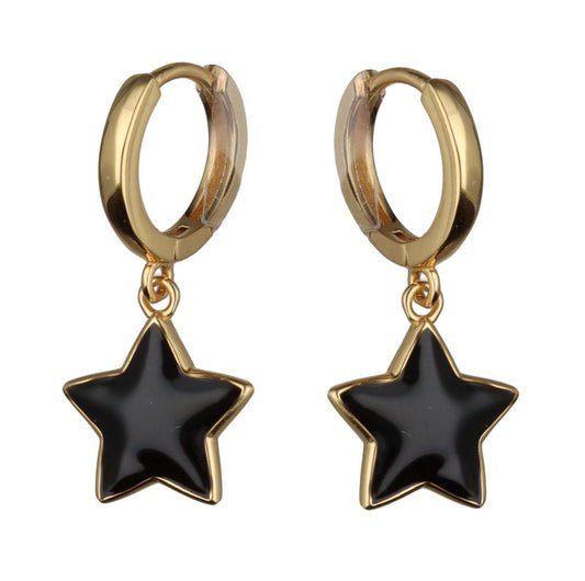 Silver Earrings Gold Plated Star