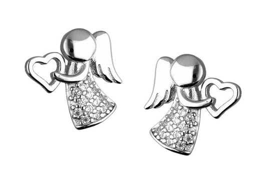Silver Earrings Angel Kids