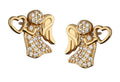 Silver Earrings Angel Kids Gold Plated