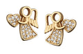 Silver Earrings Angel Kids Gold Plated