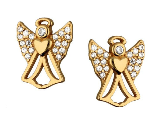 Silver Earrings Angel Kids Gold Platd