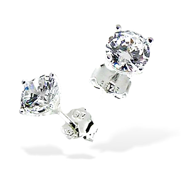 5mm phianite stud earrings from silveroutlet