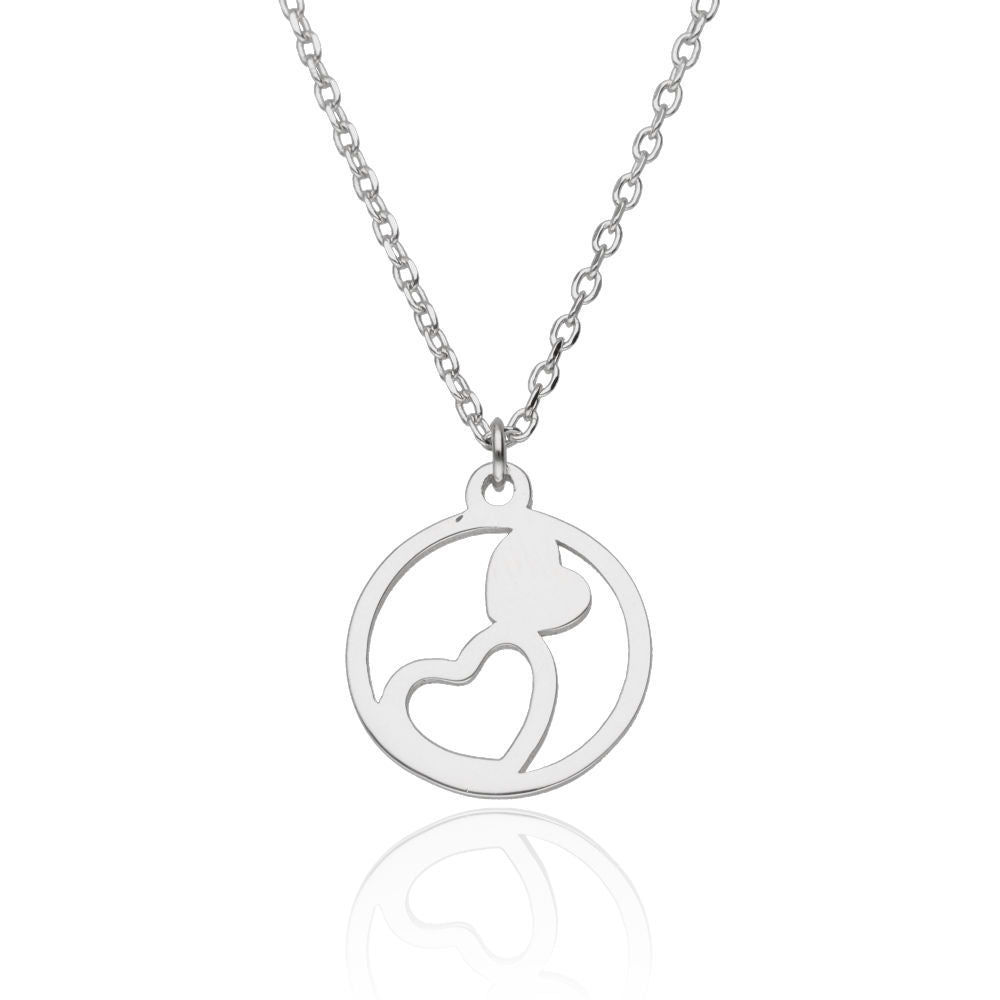 Silver Necklace 43+3 Heart