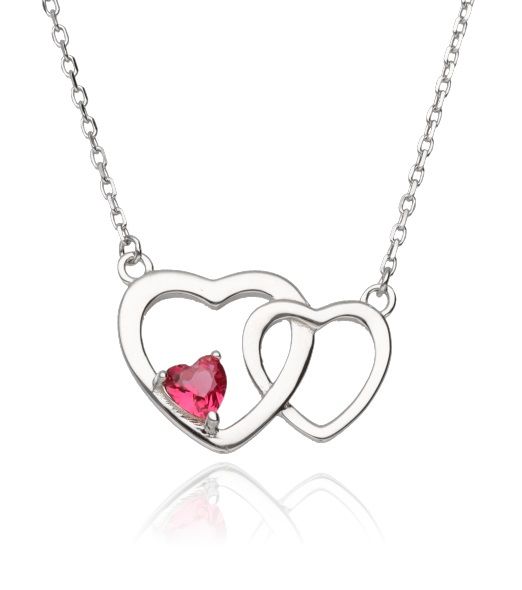 Silver Necklace 43+3 Heart Length