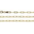 Silver Chain, Paper Clip D/C G100 L50 cm Gold Plated