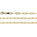 Silver Chain, Paper Clip D/C G100 L18 cm Gold Plated