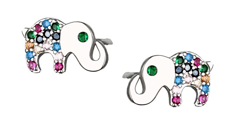 Silver Earrings Elephant Kids