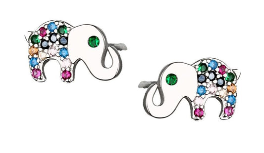Silver Earrings Elephant Kids