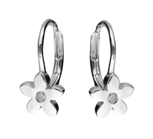 Silver Earrings Flower English Kids