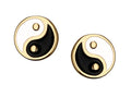 Silver Earrings Gold Plated Yin-Yang Balance Sign
