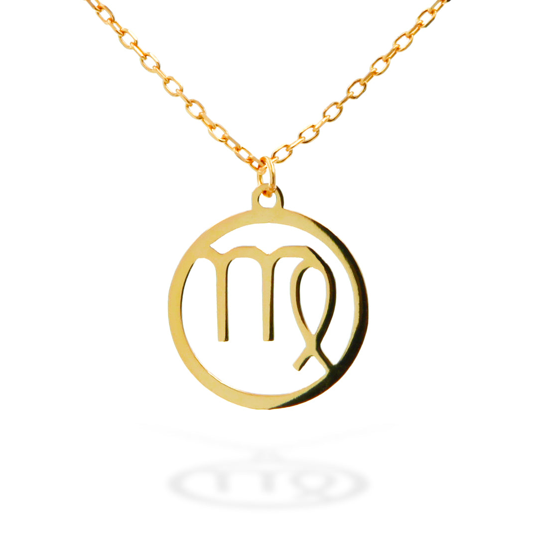Silver Necklace Zodiac Virgo 43+3 Gold Plated