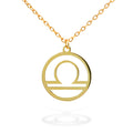 Silver Necklace Libra Zodiac 43+3 Gold Plated