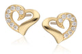 Silver Earrings gold plated heart