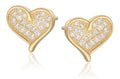 Silver Earrings gold plated heart