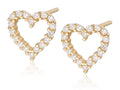 Silver Earrings gold plated heart