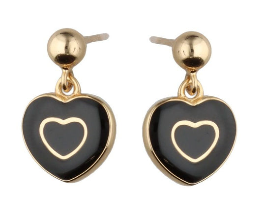 Silver Earrings Gold Plated Heart