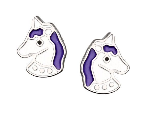 Silver Earrings Unicorn Kids
