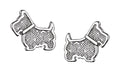 Silver Earrings Dog