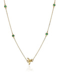 Silver Necklace 43+3 Gold Plated Emerald
