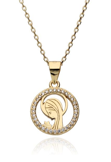 Silver Necklace 43+3 Gold Plated Locket
