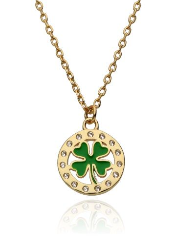 Silver Necklace 43+3 Gold Plated Clover