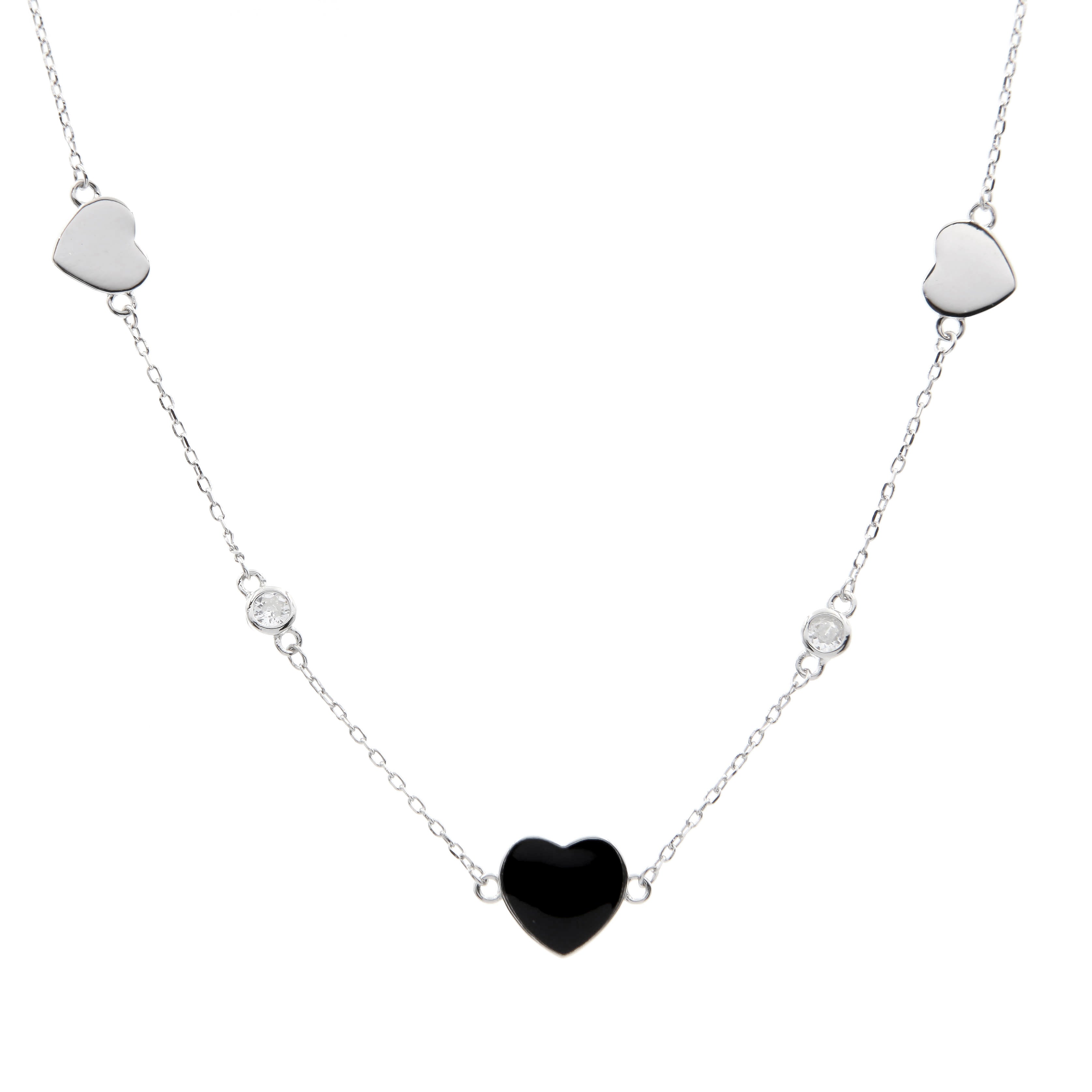 Silver Necklace 43+3 Heart
