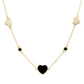 Silver Necklace 43+3 Heart Gold Plated
