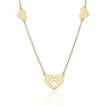 Silver Necklace 43+3 Gold Plated Paw