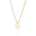 Silver Necklace 43+3 Gold Plated Heart