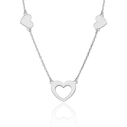 Silver Necklace 43+3 Heart