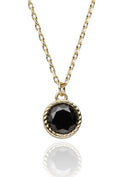 Silver Necklace 43+3 Gold Plated Black
