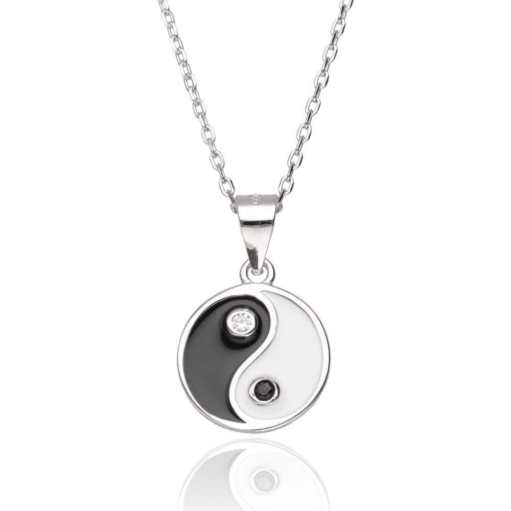 Silver Necklace 43+3 Yin-Yang