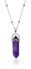 Silver Necklace Purple Onyx 43+3