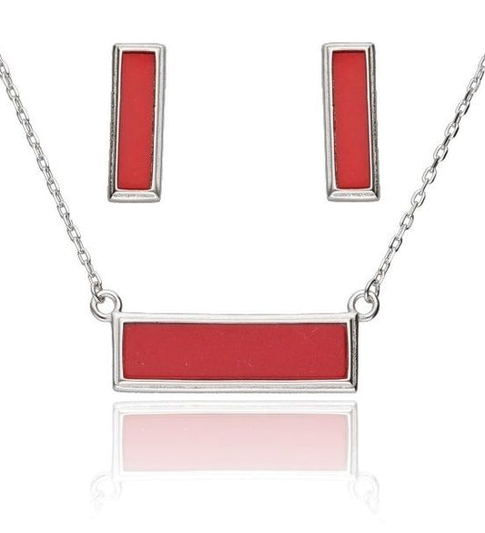 Silver Jewelry Set P-22.2mm E-15.3mm Howlit