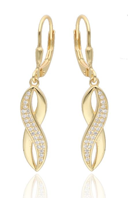 Silver Earrings gold plated English long 20.5m