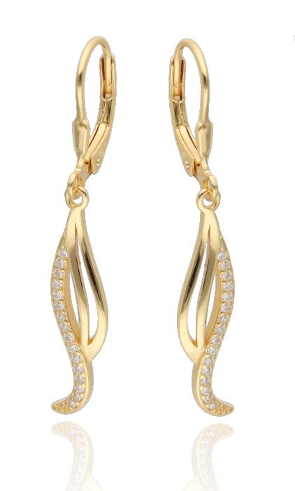Silver Earrings gold plated long