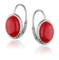 Silver Earrings Ruby
