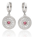 Silver Earrings Ruby