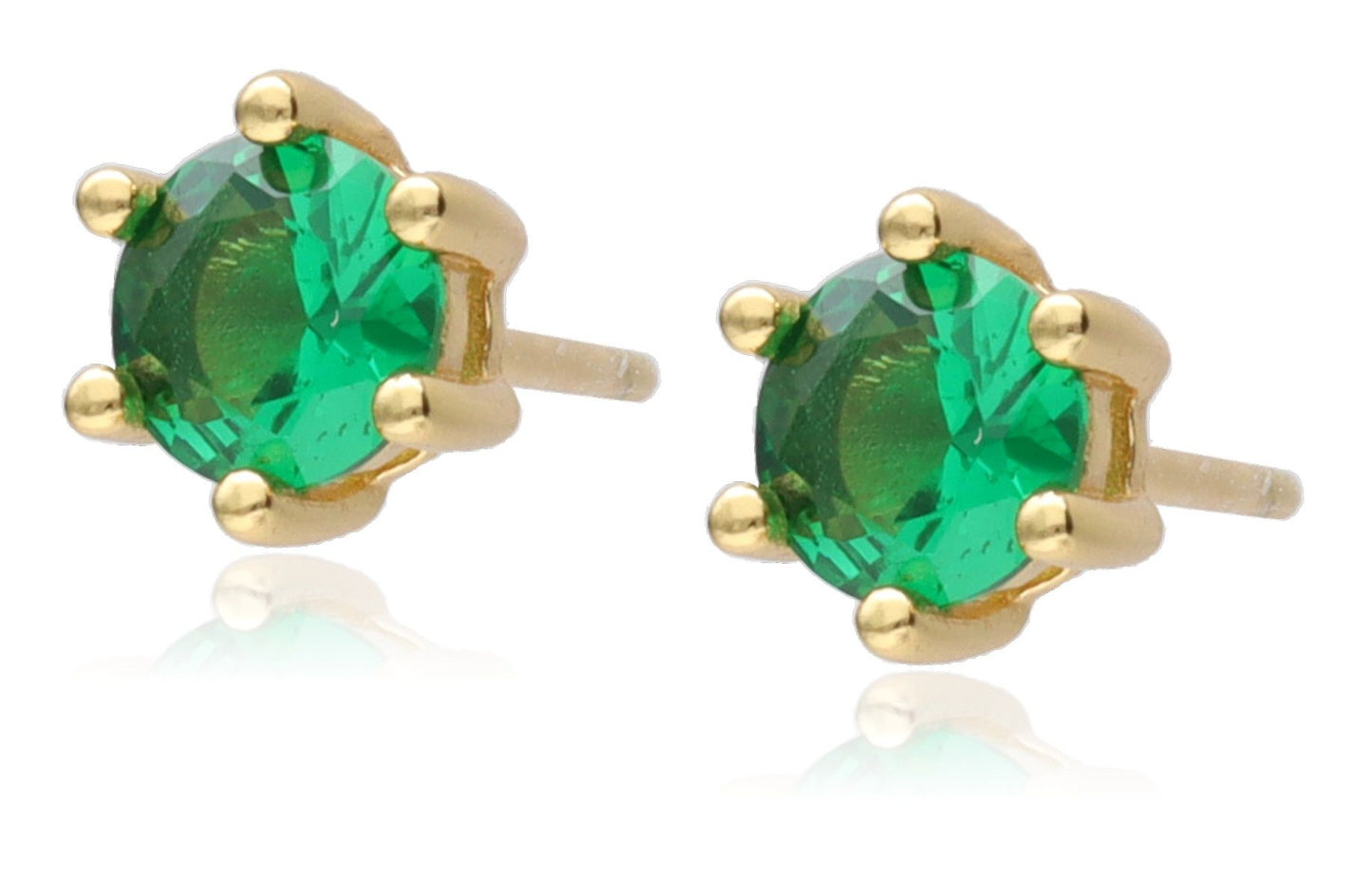 Silver Earrings Emerald