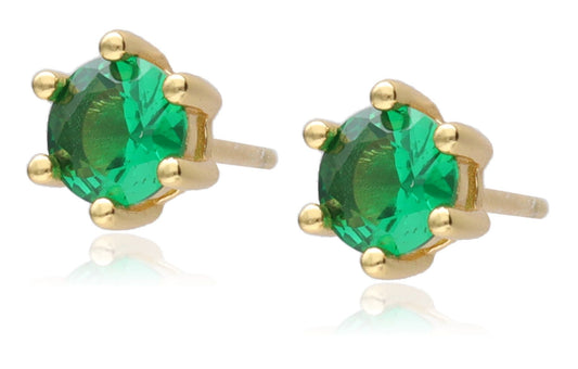 Silver Earrings Emerald