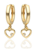 Silver Earrings Gold Plated Heart