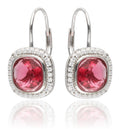 Silver Earrings Red Steel Jade