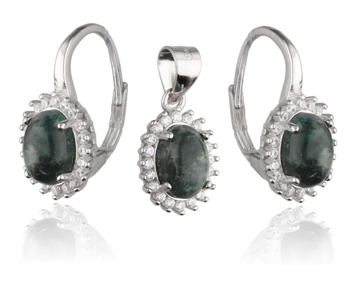 Silver Jewelry Set Indian Agate